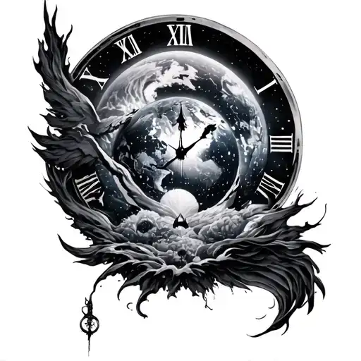 time heaven earth hell tattoo design idea