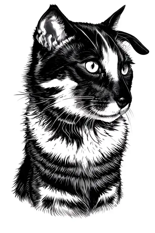 dog and cat looking at each other sillouet tattoo design idea