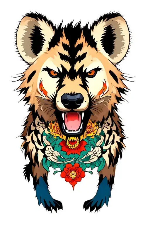 hyena predator hybrid tattoo design idea