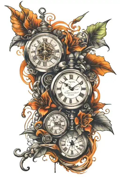 time travel tattoo design idea