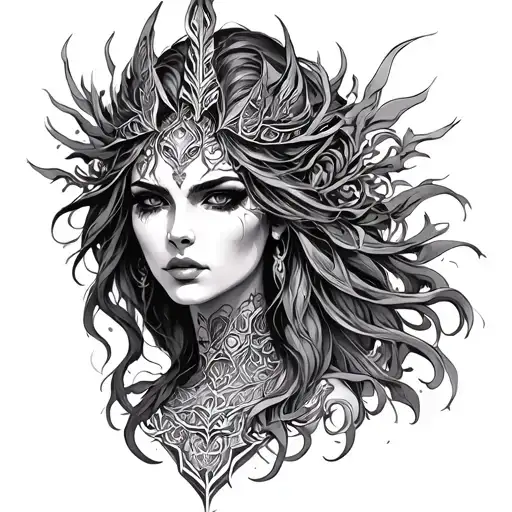 nemesis goddess tattoo design idea