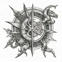 Combined Sagittarius, Libra and scorpio zodiac sign tattoo design idea