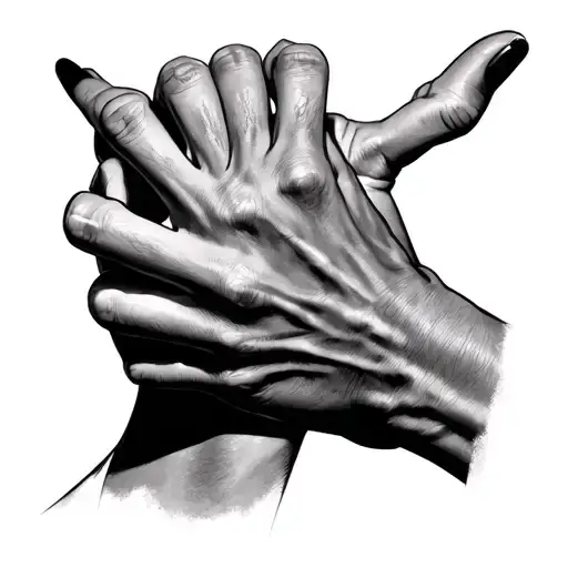 Hand Choking Neck with middle finger ups each repersenting fu tattoo design idea