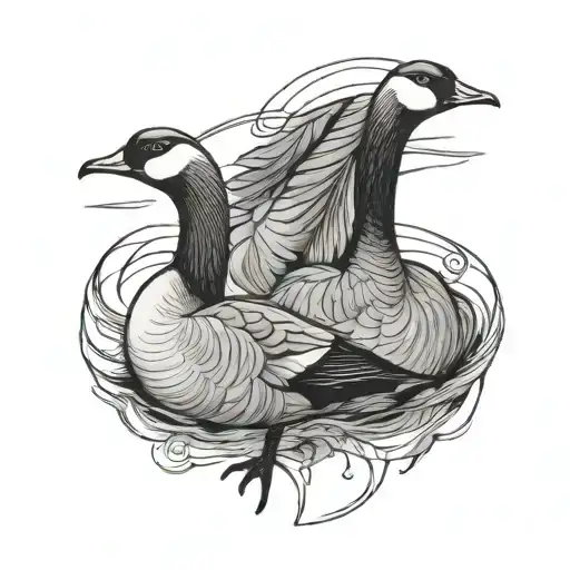 geese tattoo design idea
