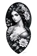 Smokey Hades And Persephone on flowers tattoo design idea