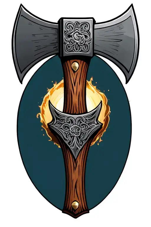 2-headed axe tattoo design idea