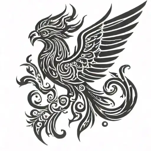 phoenix bird tattoo design idea