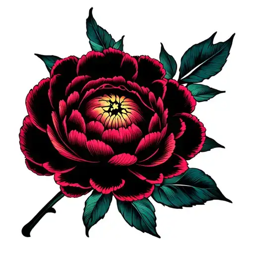 peony flowers and mandala design tattoo design idea