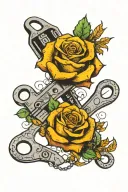 a pair of scissors wrapped in a tape measure tattoo design idea