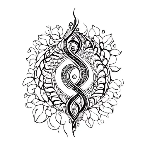 Ayahuasca vine, dna helix tattoo design idea