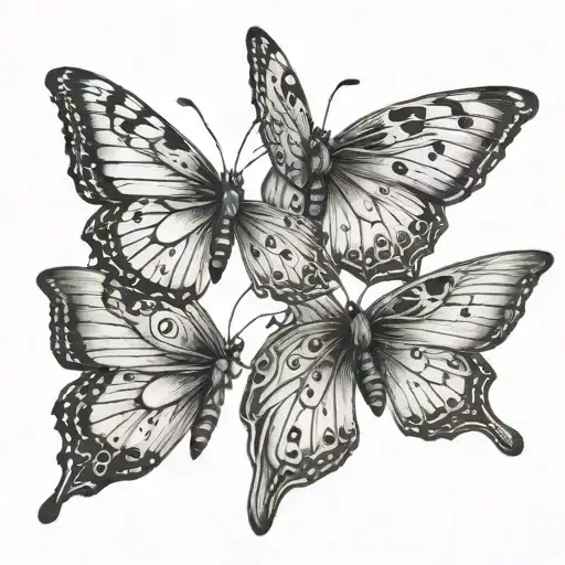 two butterflies tattoo design idea