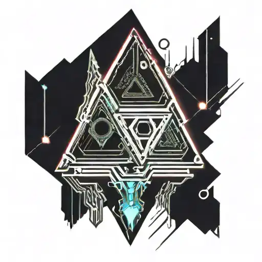 cyber arrowhead tattoo design idea