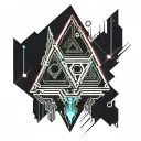 cyber arrowhead tattoo design idea