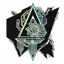 cyber arrowhead tattoo design idea