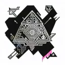 cyber arrowhead tattoo design idea