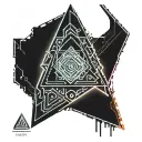 cyber arrowhead tattoo design idea