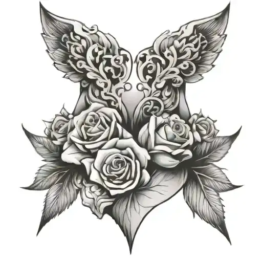 Cleavage tattoo design idea