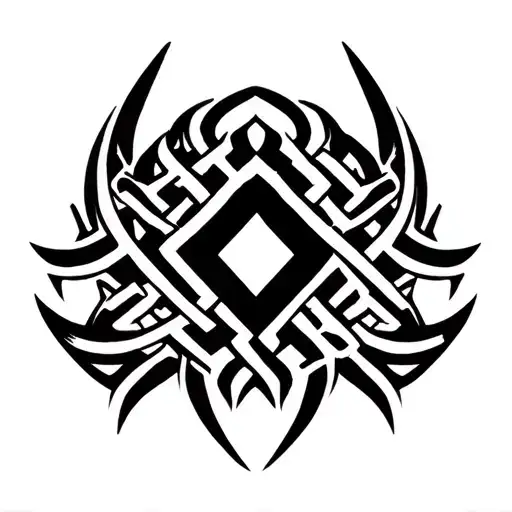 cyber sigilism chain link tattoo design idea