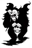 The monkey king fist bumping death tattoo design idea