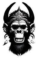 The monkey king fist bumping death tattoo design idea