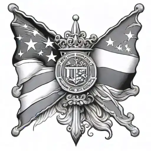 Filipino and Puerto Rican flag incorporated tattoo design idea