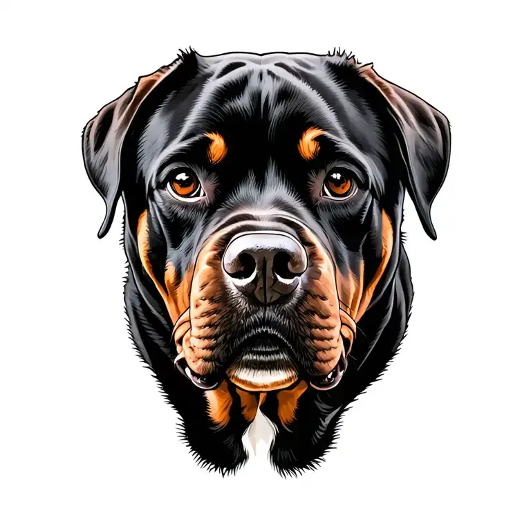 Rottweiler head tattoo design idea