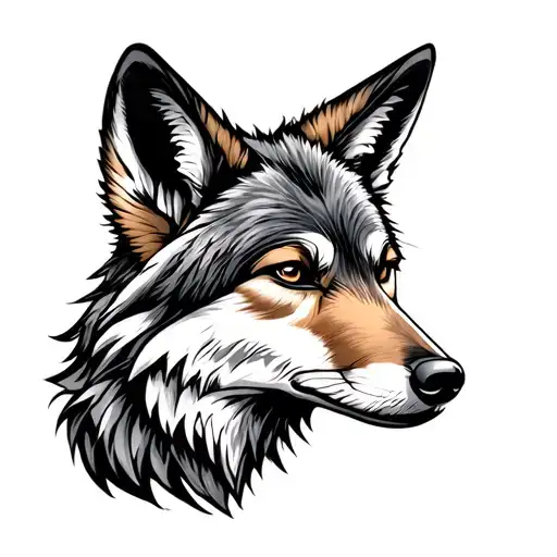 Coyote tattoo design idea