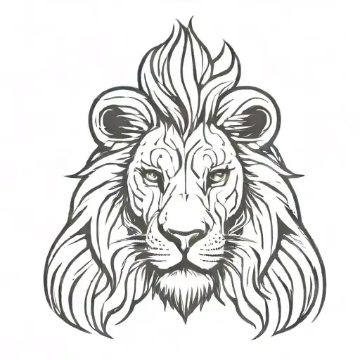half face skull  head with half face lion head  tattoo design idea