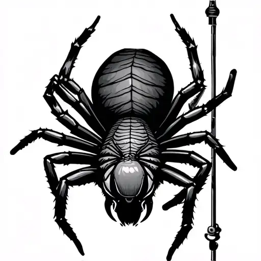 spider on crossbow tattoo design idea