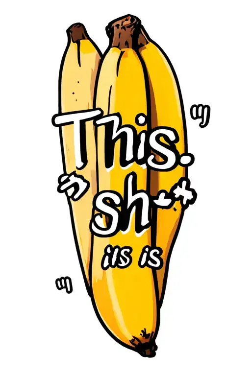 "This sh** is" bananas one peeled tattoo design idea