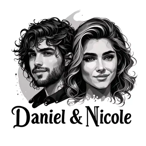 Daniel and Nicole names side tattoo design idea