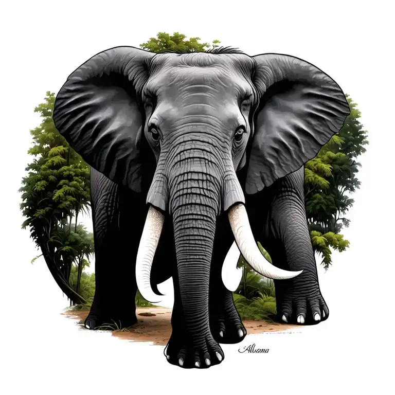 Alabama elephant tattoo design idea