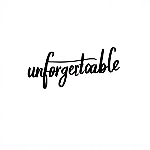 word "unforgettable" tattoo design idea