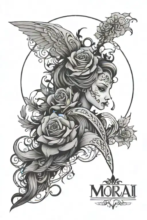 moirai thread of fate tattoo design idea