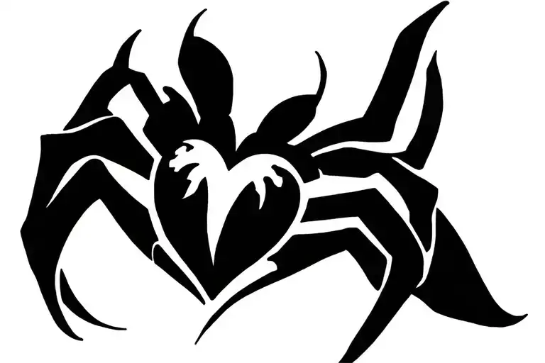 Heart spider tattoo design idea
