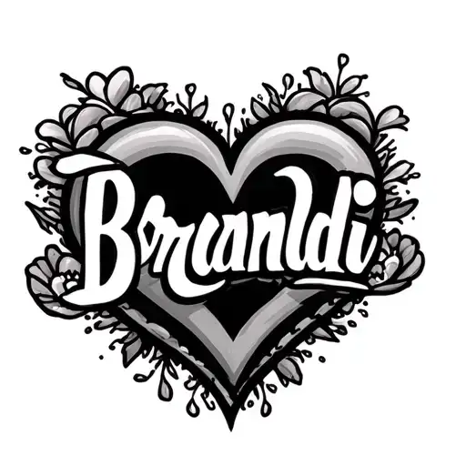 "Brandi" hearts one soul tattoo design idea