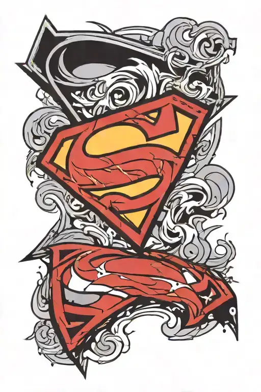superman symbol tattoo design idea