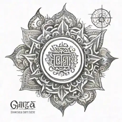 Durga Gayatri Mantra written in a unique tattoo design idea