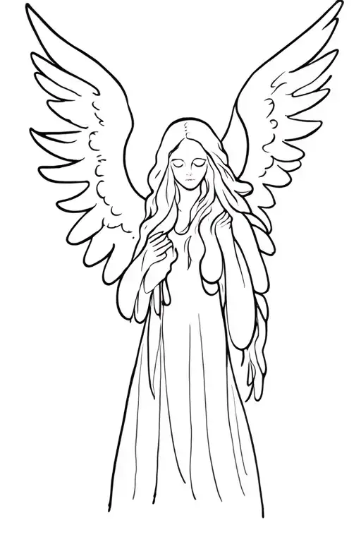 Crying Angel tattoo design idea