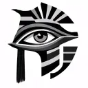 shape of Africa with eye of ra  tattoo design idea