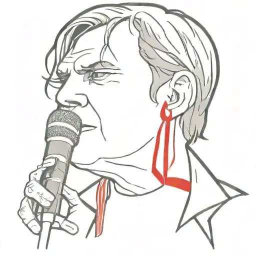 meat loaf's microphone with red scarf  tattoo design idea