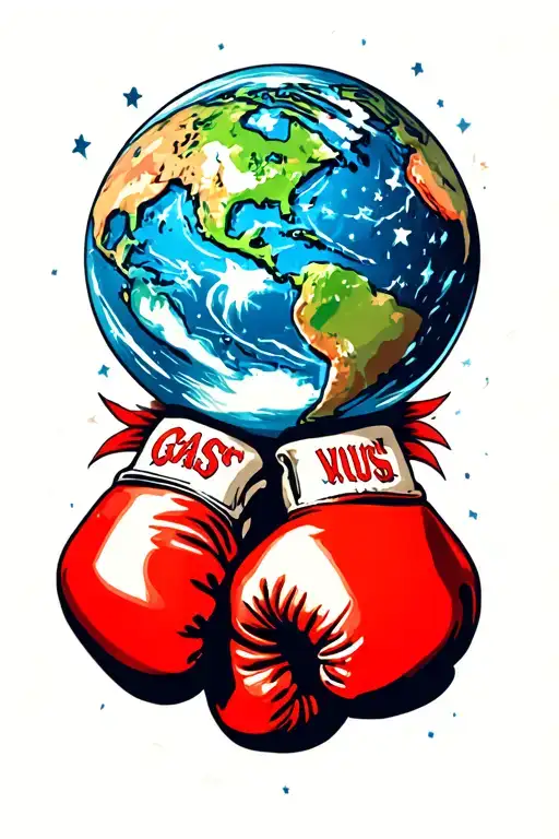 boxing gloves fighting earth  tattoo design idea