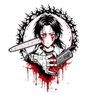 With an anime character, a chainsaw man is Power, around the blood patterns are especially much below to cover the old tattoo tattoo design idea