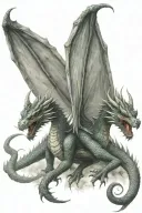 a twoheaded dragon with two wings tattoo design idea