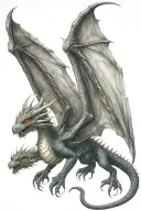 a twoheaded dragon with two wings tattoo design idea