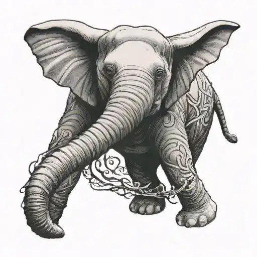 the drawing of the elephant swallowed by a boa constrictor from The Little Prince tattoo design idea