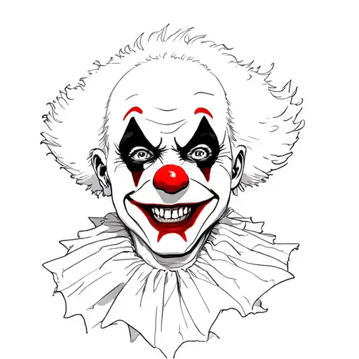 scary smile clown face tattoo design idea