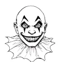 scary smile clown face tattoo design idea