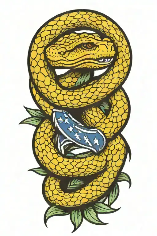 don't tread on me snake patriot yellow 2nd amendment tattoo design idea