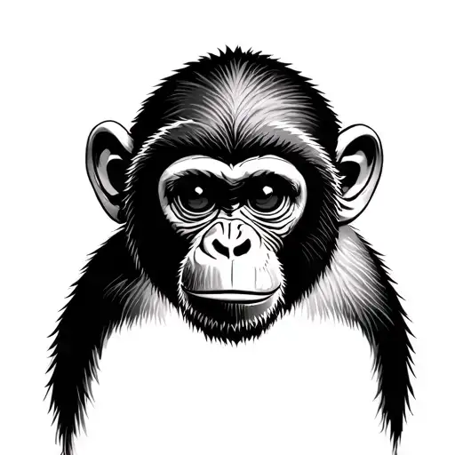 Cute Monkey tattoo design idea